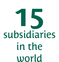 15 subsidiaries in the world